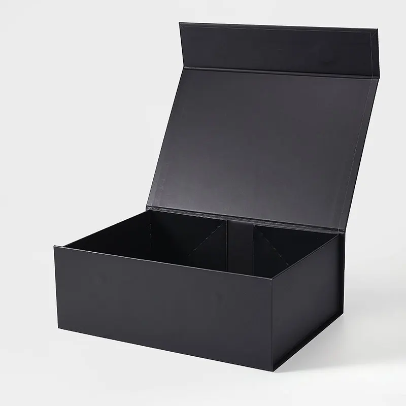 Elegant Black and White Magnetic Closure Luxury Gift Boxes, Deep A4 Size
