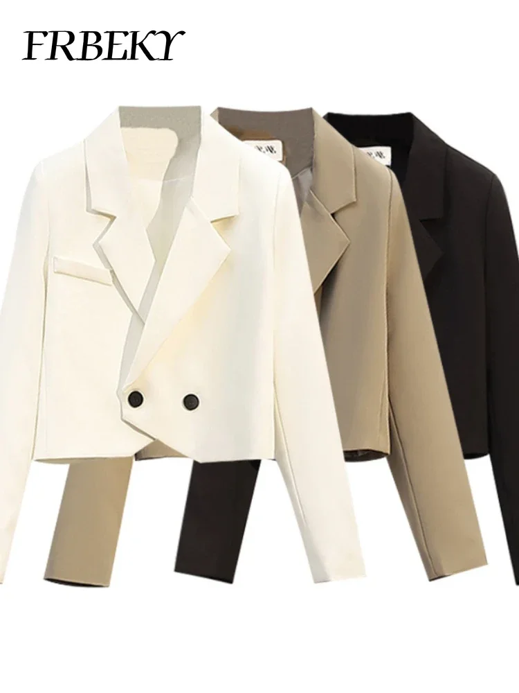 Eleagnt Women's Blazer Spring Autumn New Fashion Short Section Casual Blazer Pure Color Commuter Ladies Jacket Outerwears Coats