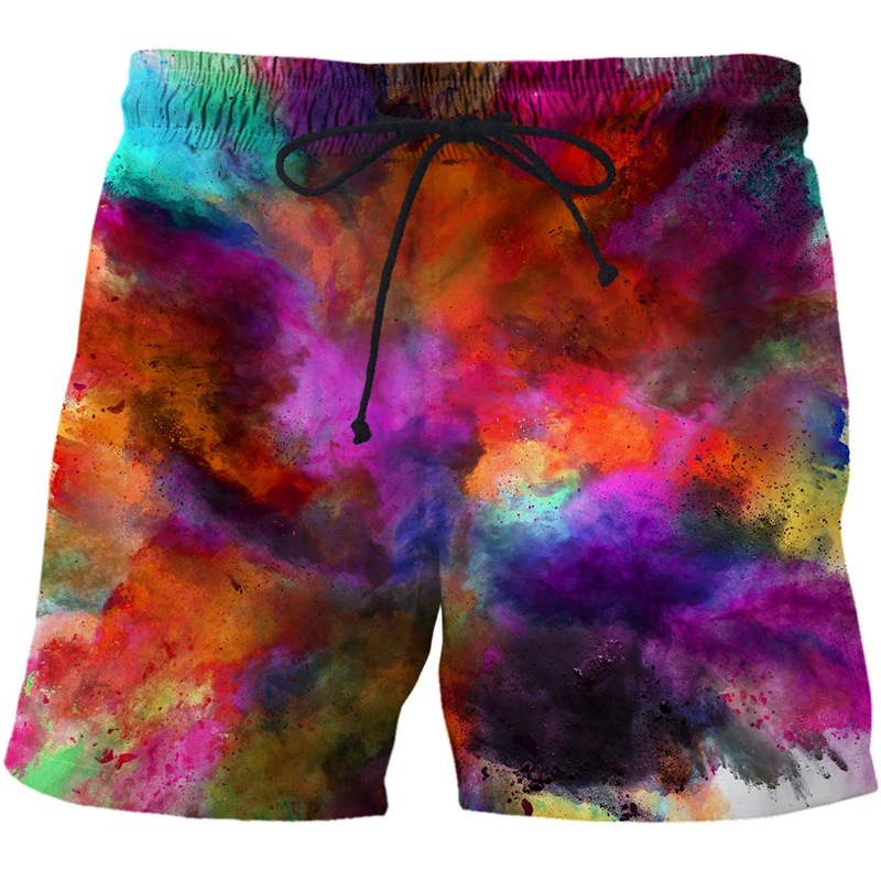 mens casual shorts Men's Speckled tie dye pattern Beach Shorts 3D Pattern Boardshorts Men/Women Short Pants Swimwear Men Board Shorts Shorts Casual black casual shorts Casual Shorts