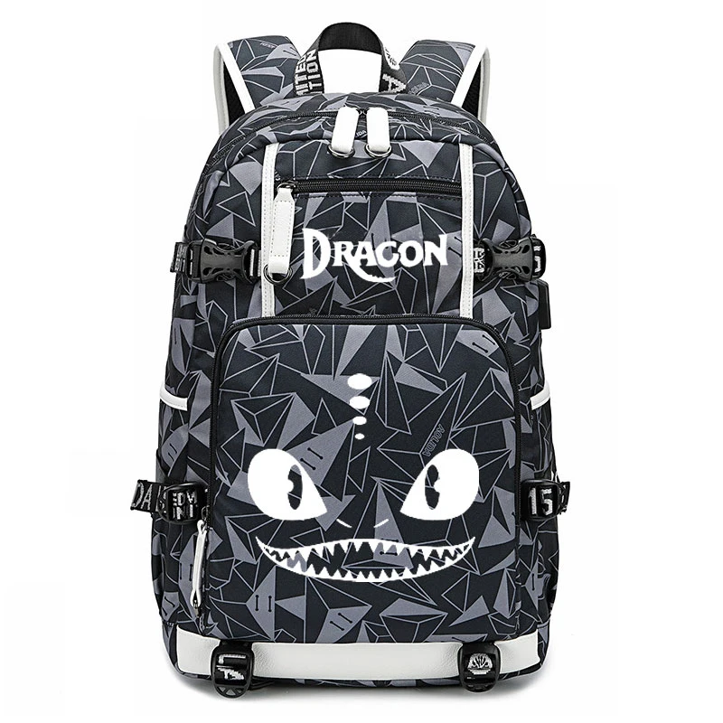 Sac à Dos Scolaire Pour Enfants - Dragon Et Fleur De Cristal, Léger Et Spacieux Pour L'école Et Les Voyages