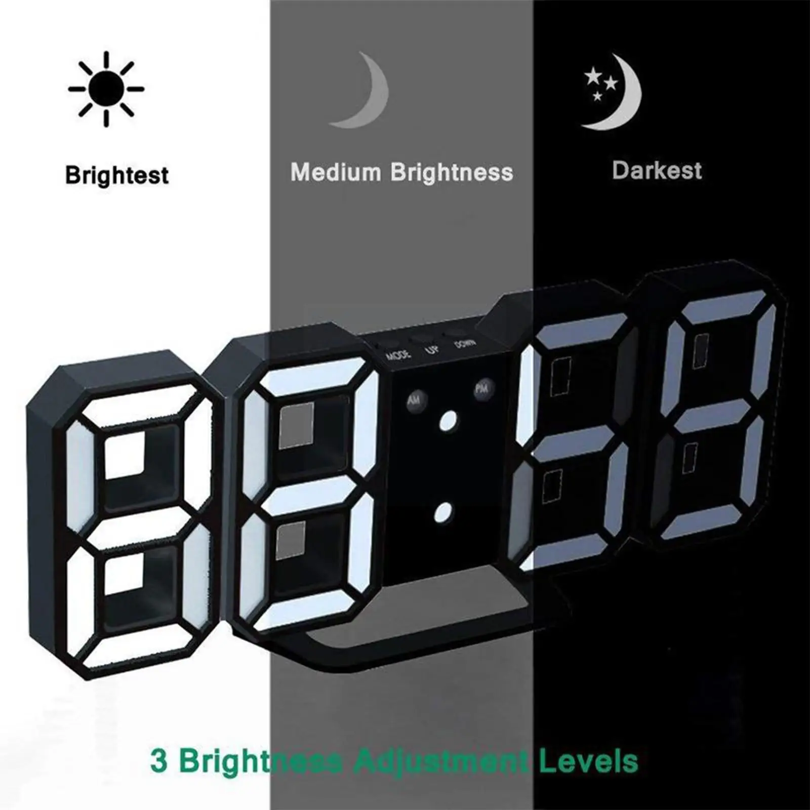 Decorative Wall Watch Led Led Wall Clock Numbers Clocks 3d Digital