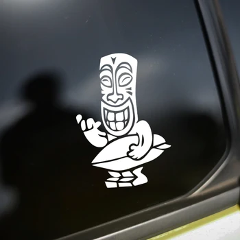 Adesivo per auto con personaggio divertente che fa surf, stile surf hawaiano, per auto, moto, accessori esterni, decalcomania impermeabile