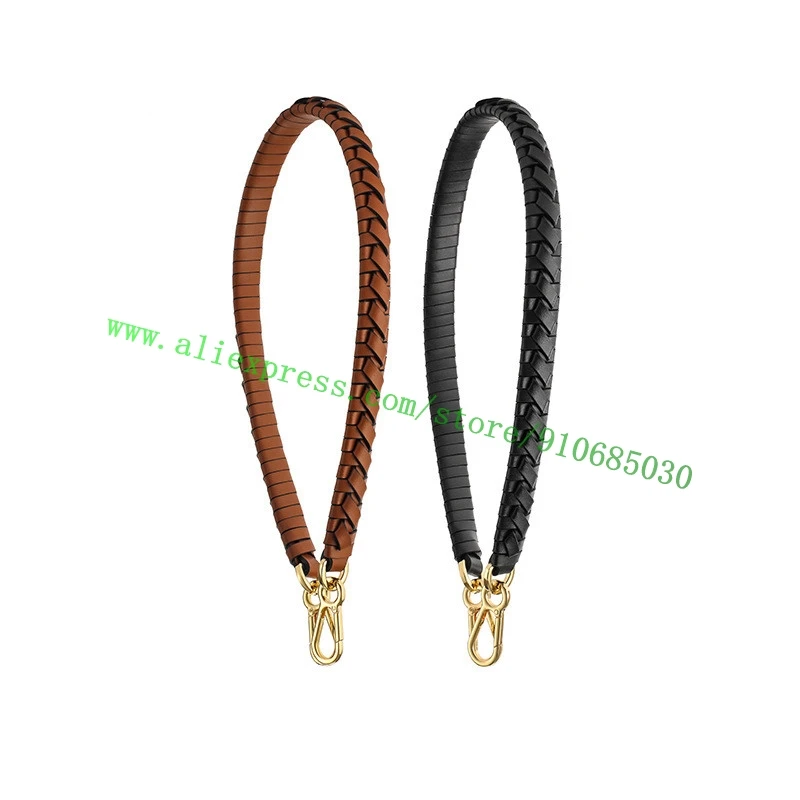 Woven Spiral Strap in Classic Calfskin For Luxury Designer Women Handbag Lady Bag Purse Shoulder Carry Black Caramel 75cm 110cm