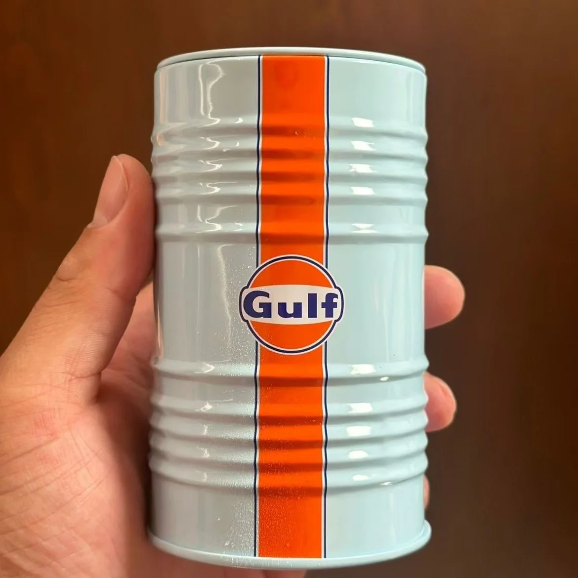 Gulf Racing Car Die-Cast Metal Box Ornament - Collectible Home & Garden Decor Gift