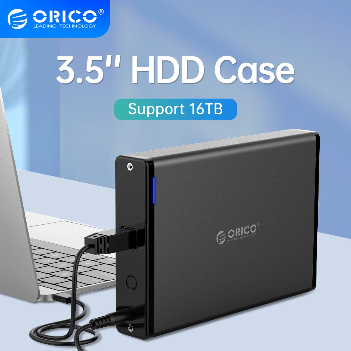 Wireless Hard Drive Case 3.5'' USB 3.0 HDD Enclosure Case Box US Plug 