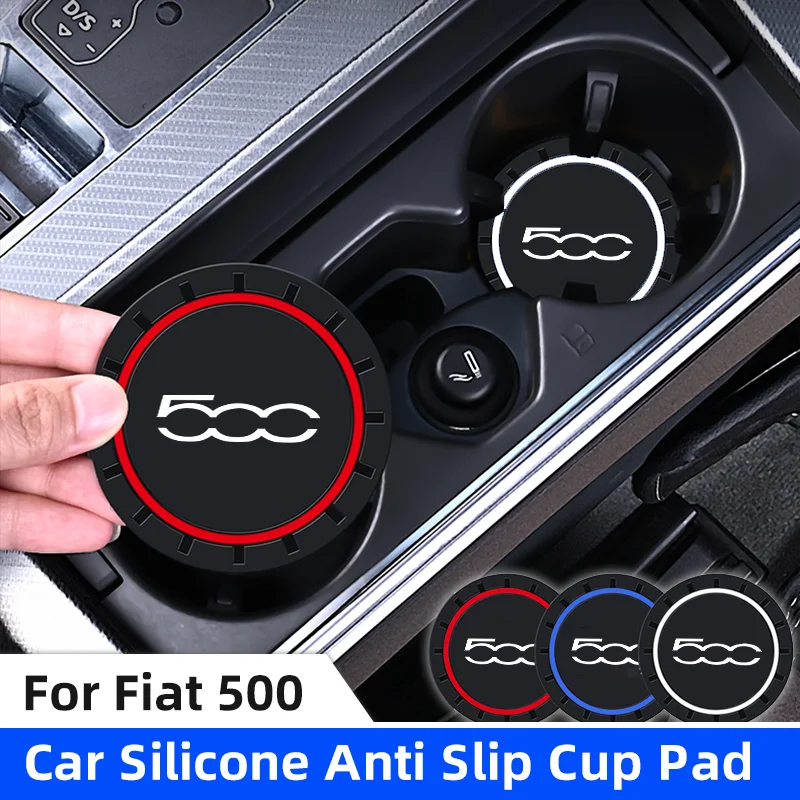 2pcs Car Cup Holder Anti Slip Insert Coaster Pads For Fiat 500 500C 2012 500X 500L Abarth 695