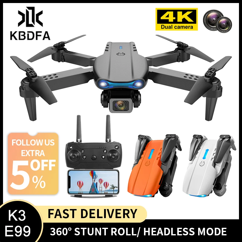 KBDFA K3 E99 Pro Drone Professional Quadcopter Obstacle Avoidance Drones RC Helicopters 4K Dual