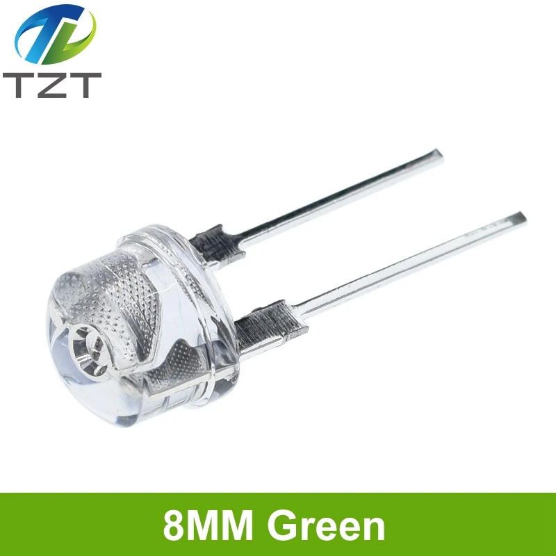 LED Lamp 10PCS F8 8mm 0.5W 3.0-3.2V Straw hat LED White Super bright LED lamp Wide Angle Transparent Lamp Strawhat