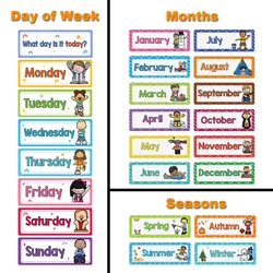 Monthly Headliners Set 12 Months of The Year Day of the Week Headers Monthly Seasonal Week Headers English Words Learning Cards