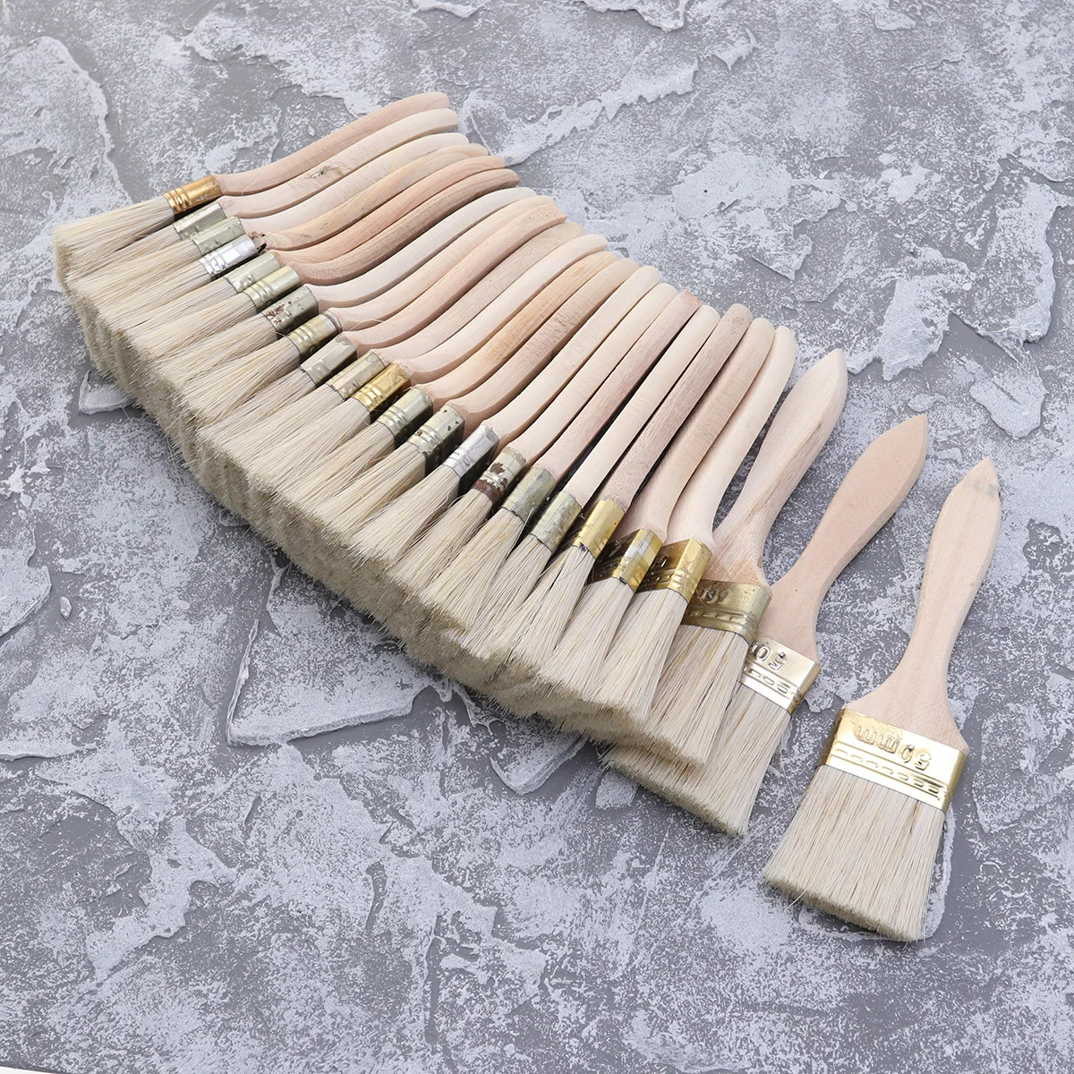 23pcs Chip Brushes Wooden Handle Wall Furniture Painting Brush for Stains Varnishes Glues 2inch