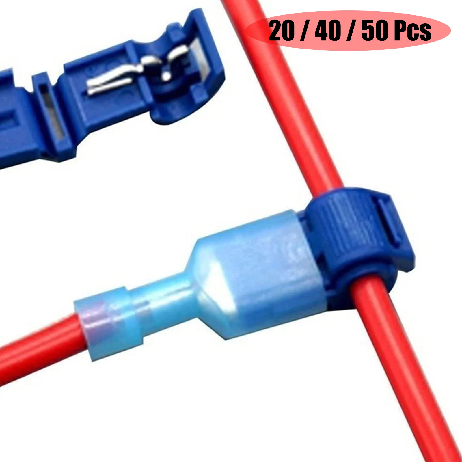 

50/40/20PCS Quick Type T Electrical Cable Wire Connectors Straight Lock Crimping Waterproof Insulated Wire Crimp Terminals