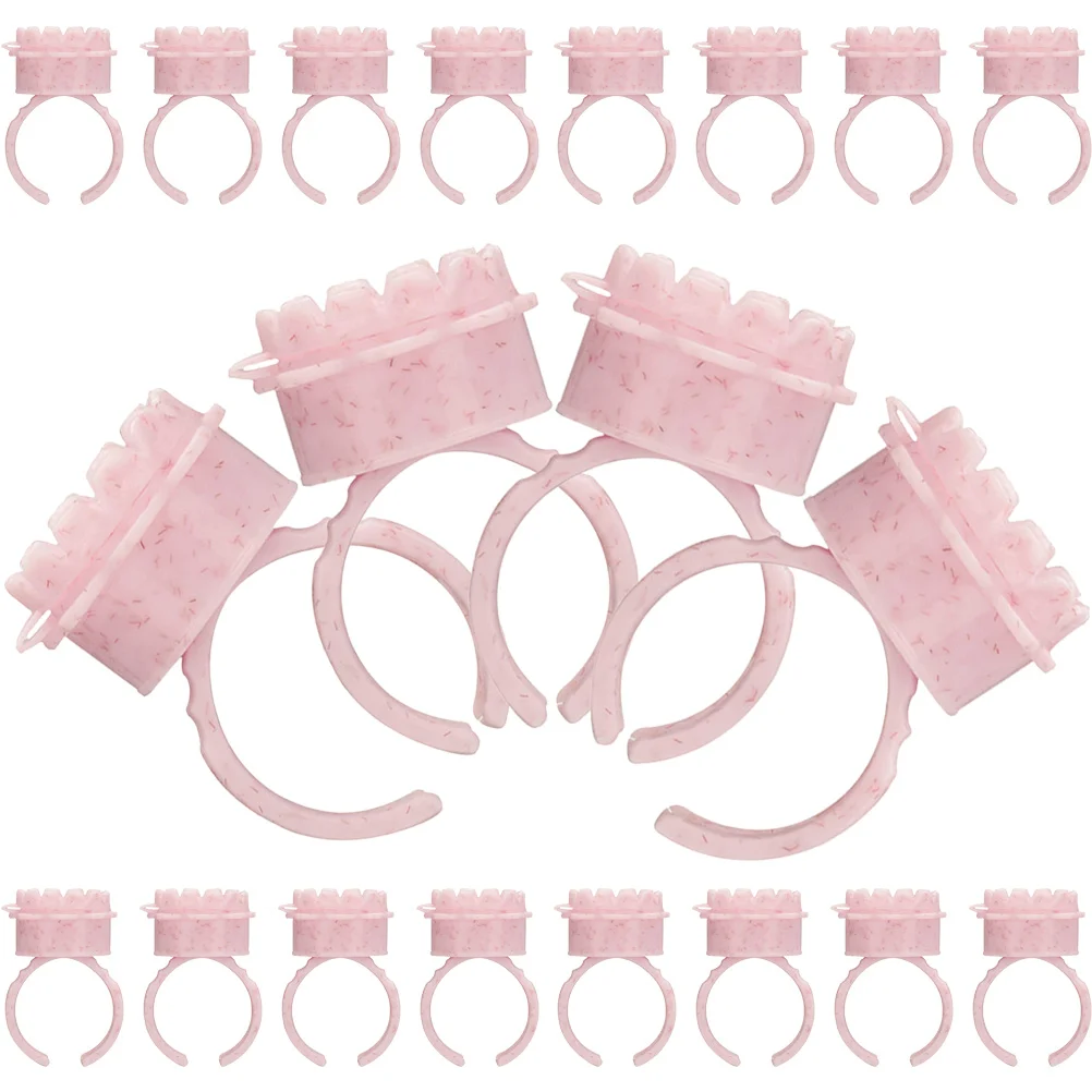 

50 Pcs Pigment Ink Cups The Ring Portable Tattooing Plastic Glue Rings Eyelash Extensions