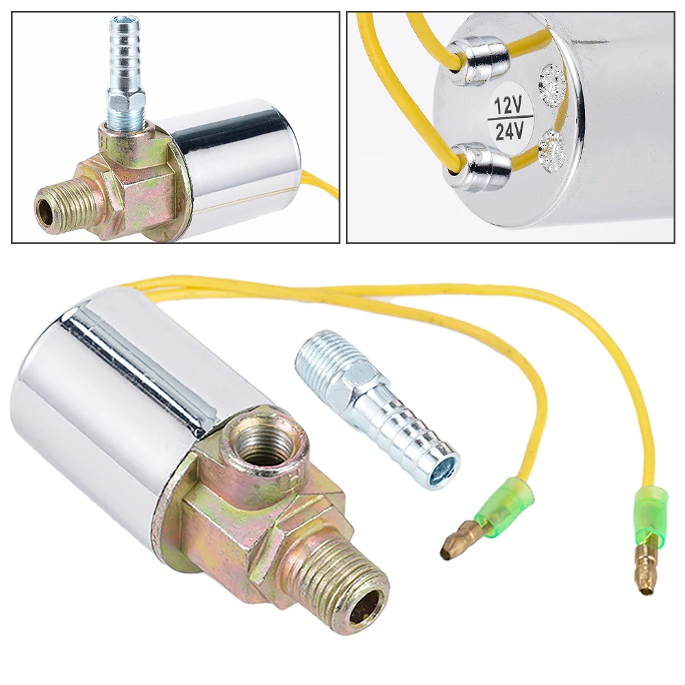 금속 자동차 기차 트럭 에어혼 전기 솔레노이드 밸브, 헤비 크롬, 1/4 인치, 12V, 24V, 10A, 신제품
