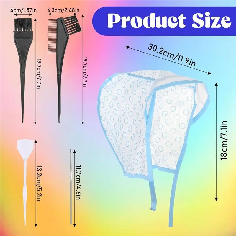 후크가 있는 핫헤어 하이라이팅 캡, 블리치 캡 컬러링 프로스팅 염색 키트, 하이라이팅 키트, 하이라이팅 캡