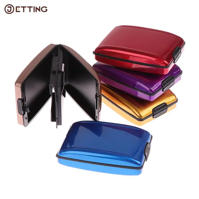 8 Colors Secure RFID Deposit And Withdrawal Wallet Credit Card Holder Wallet Men Women Metal Vintage Aluminium Bag