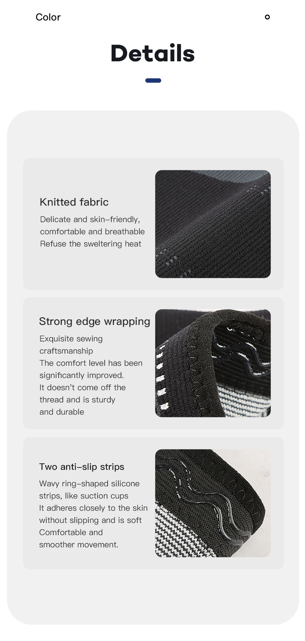 1 Stück Kniebandage Kompressions-Knieunterstützung Stoßfeste Knieschoner Kniemanschette für Laufen Arthritis Gelenkschmerzen Linderung Männer Frauen – Detail 11