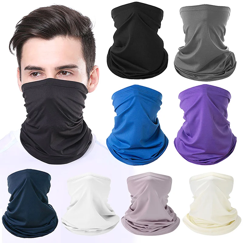 1 Piece Dustproof Solid Color HeadScarf Hiking Cycling Fishing Face Shield Bandana Breathabale Neck Gaiter For Men Women