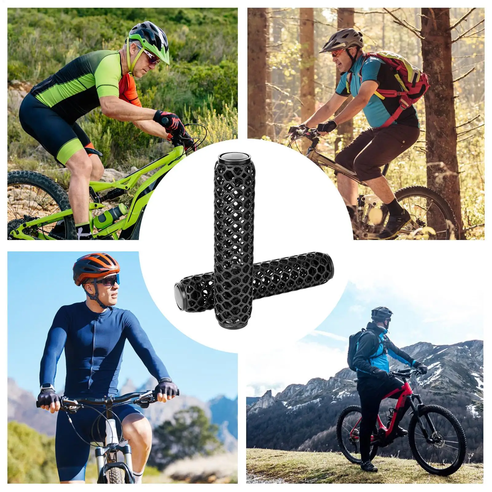 Handlebar Grips 2-Piece Road Bike Hand Grips Replacement Comfortable Replacement Cover Cycling Gear For Biking Riding Touring