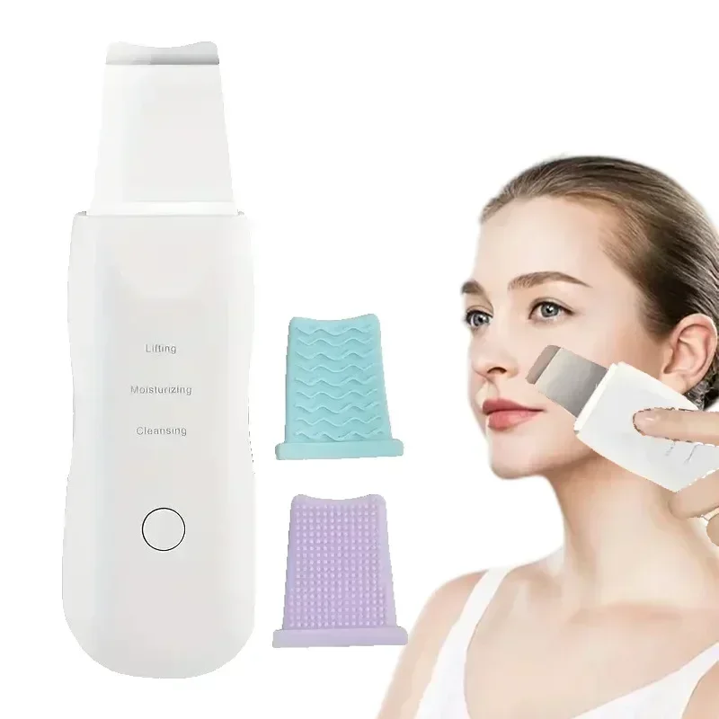 Deep Vibrate Skin Scrubber Facial Cleaner Shovel Spatula Not Ultrasonic Face ScrubberPeeling Blackhead Remover Facial Massager