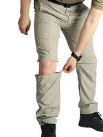 Two Ways Wearing Cargo Pants Quick Dry Tactical Pants Summer Working Trousers Multi Pockets Detachable Long Hiking Pants Outdoor 1