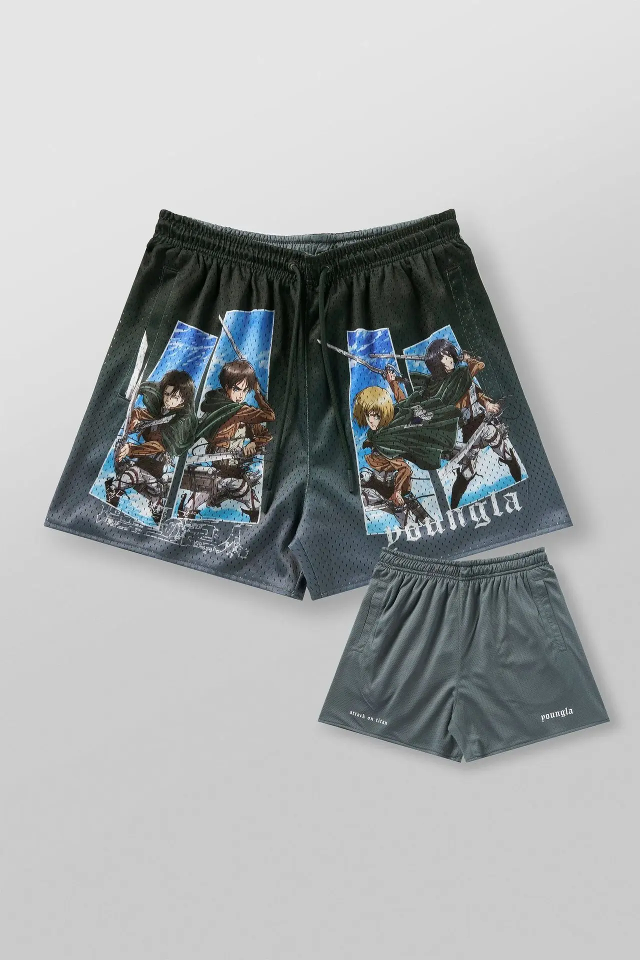 2024YAAmerican men's casual shorts spring and summer new mesh quick drying breathable shorts casual beach pants 3
