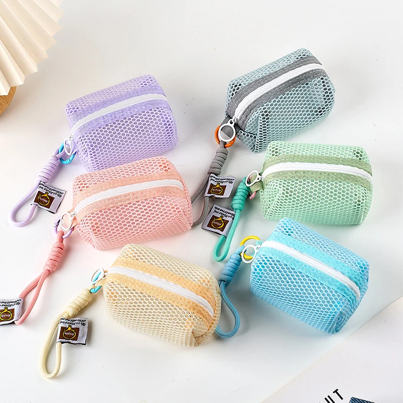 Mini-Netztasche mit Reißverschluss – Mehrzweck-Kosmetiktasche, tragbare Geldbörse, Reise-Organizer für Kleinigkeiten – Detail 1