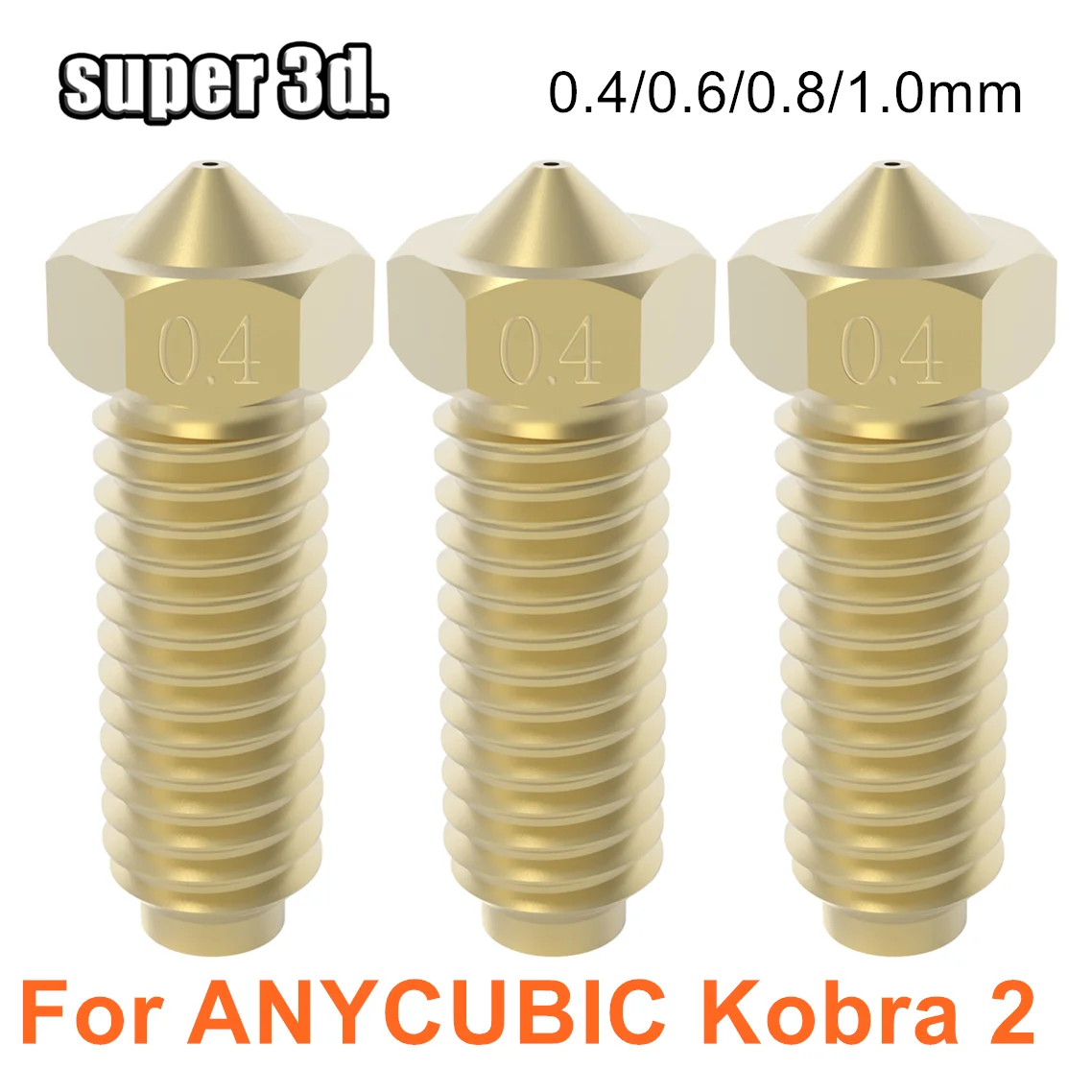 Per Anycubic Kobra 2 Ugello In Ottone 0.4/0.6/0.8/1.0Mm Accessori Per Stampante 3D Ugello 1.75Mm Per Kobra 2 Pro/Max/Plus Series Hotend