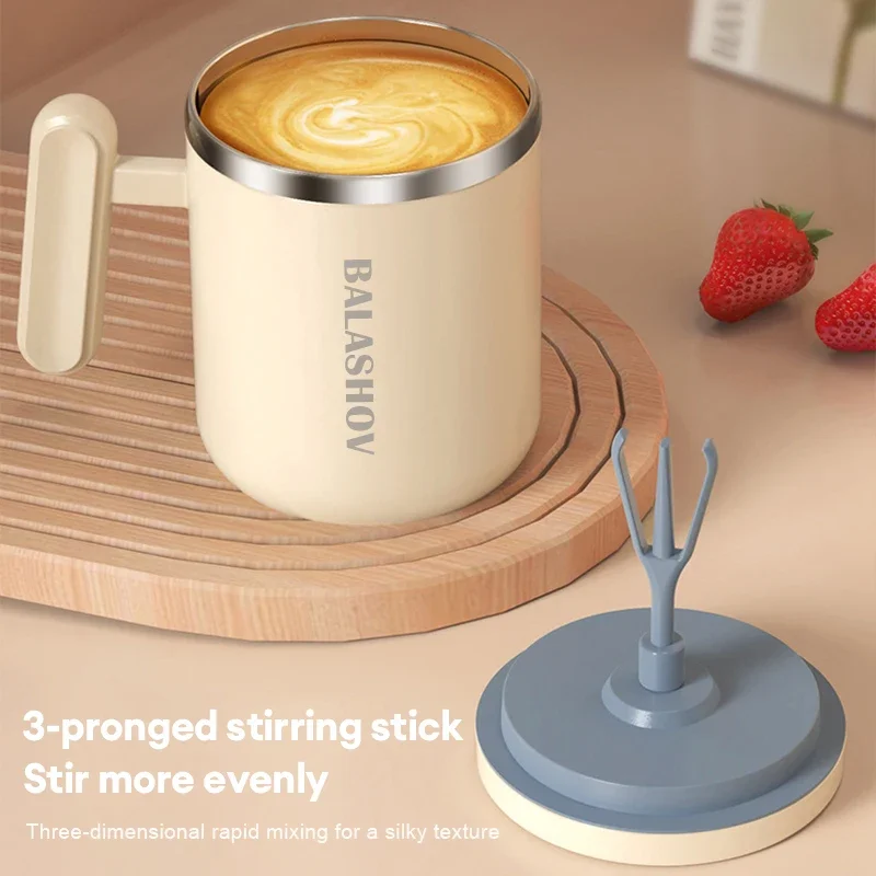 Electric Auto Self Stirring Cup 400ml Rechargeable Self Mixing Coffee Protein Powder Stirrer Stainless Steel Cup for Home Office electric stirring cup electric mixing cup electric stirring mug