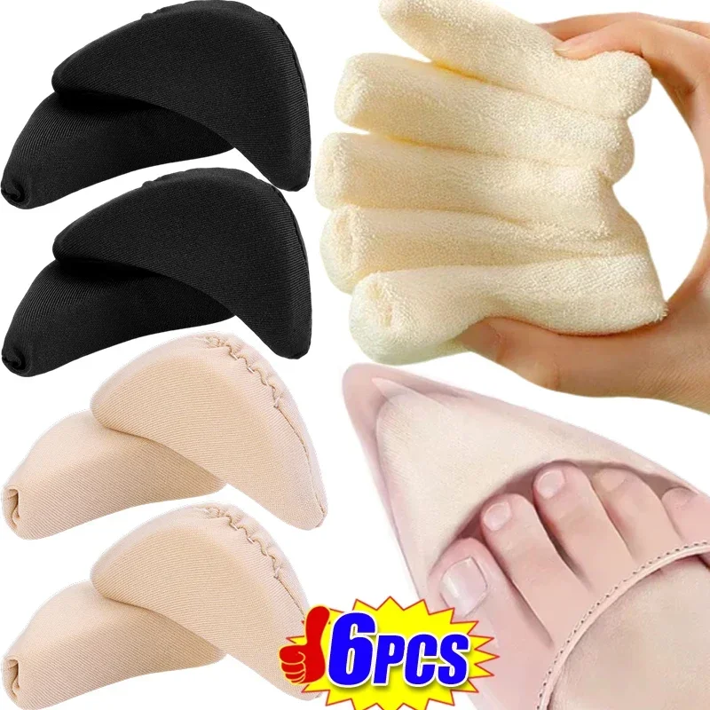 6pcs Sponge Forefoot Insert Pads Women Adjust Reduce Shoe Size Pain Relief High Heel Filler Insoles Forefoot Toe Plug Cushion