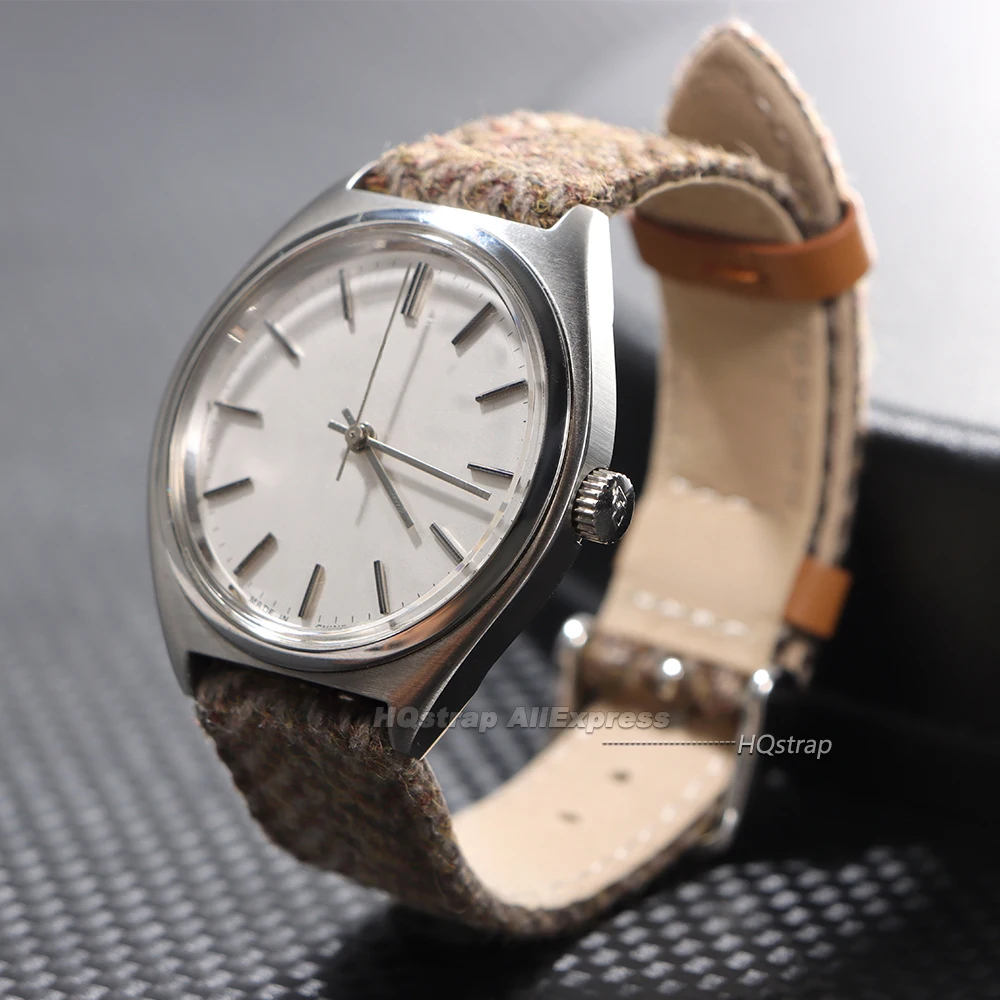 Elegant Vintage Nylon and Leather Watch Strap, Quick Release Universal Watchband (18mm, 20mm, 22mm)