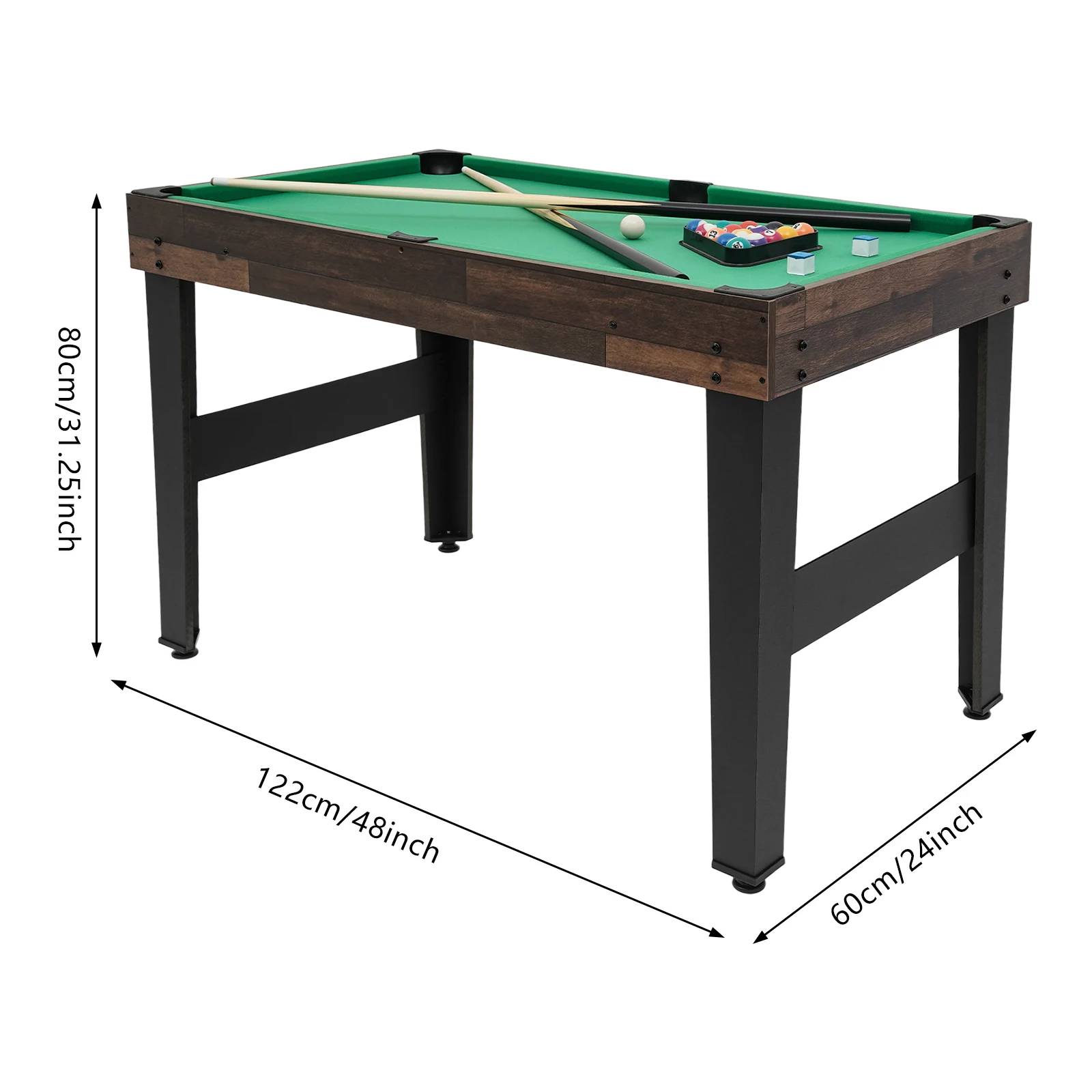 10-in-1-Kombi-Spieltisch-Set, 4 verstellbare Fußpolster, Spieltisch für Zuhause, Spielzimmer, Freunde und Familie, Dunkelbraun, Grau, bunt – Detail 2