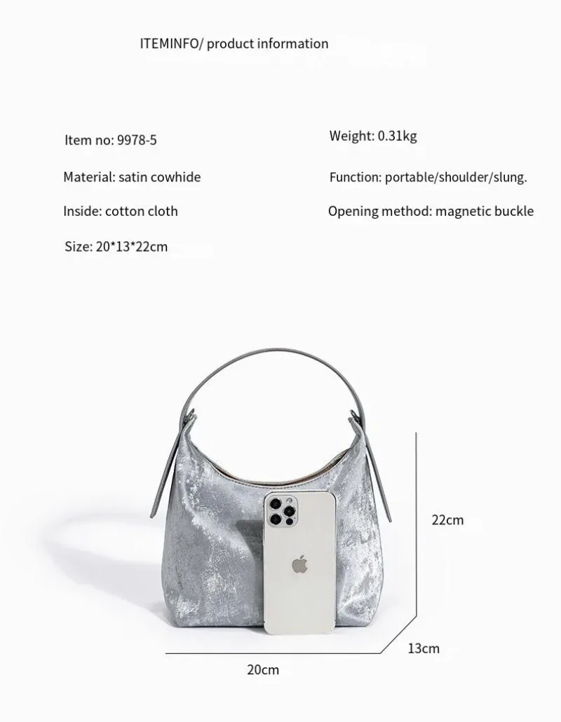 New Chinese style satin Women's bag satin smudge high sense niche ins handbag fashion match all leather girl bag