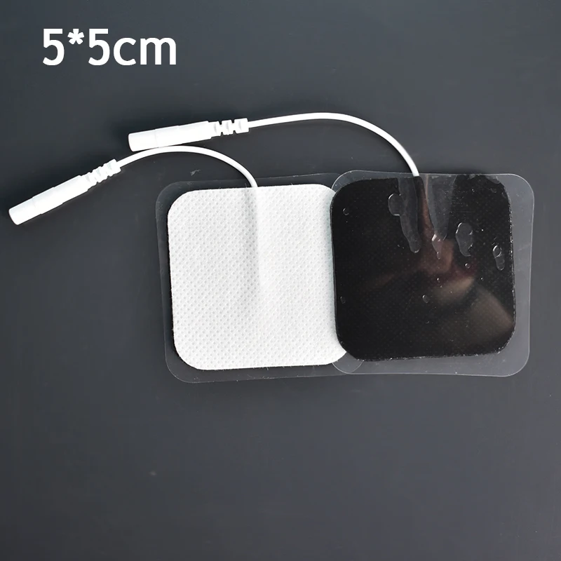 Electrode Pads Stimulator 10pcs/lot Electrode Pads Tens Electrodes for Tens Digital Therapy Machine Massager 5x5cm Nerve Stimulator with 2mm Plug