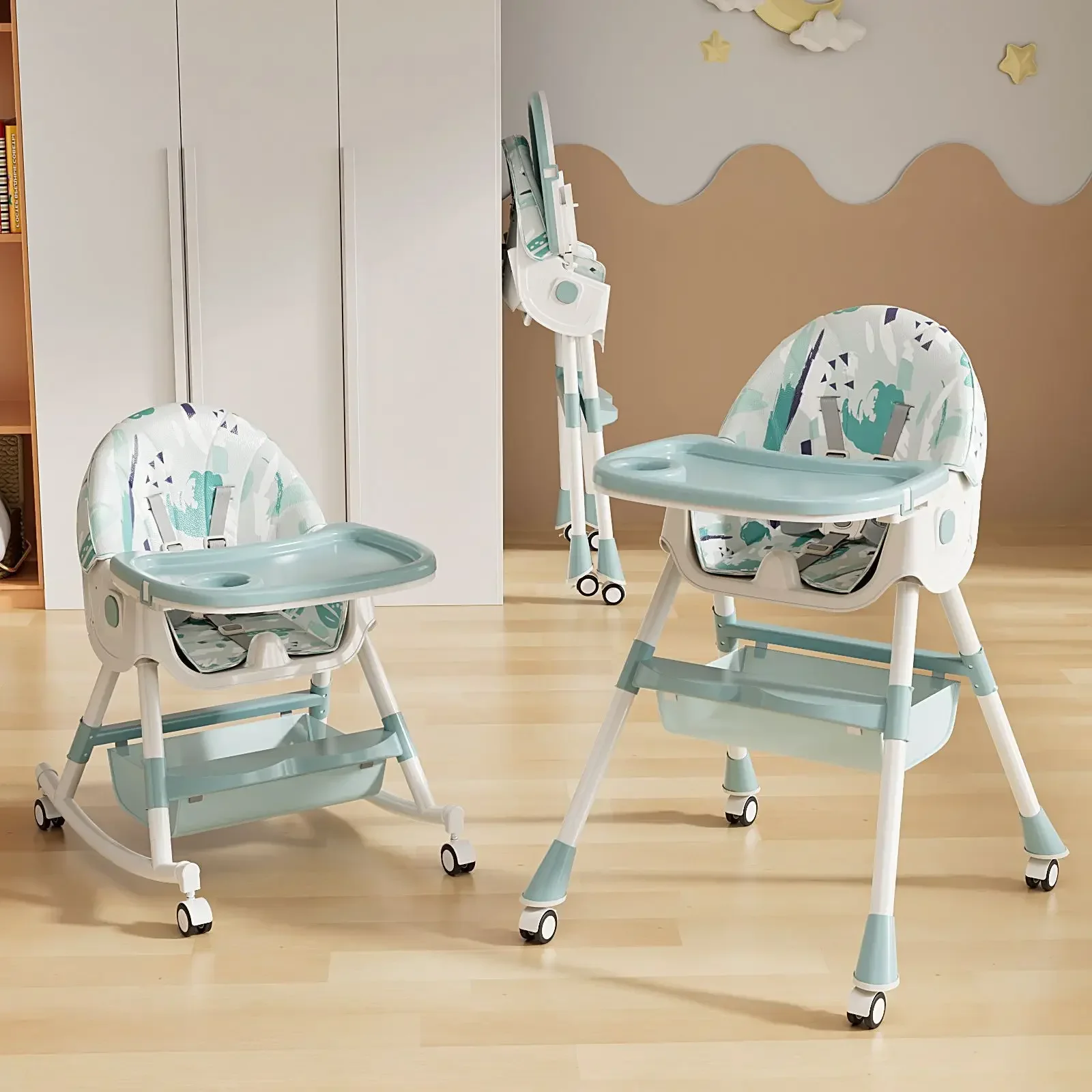 Baby Dining Chair Multifunctional Adjustable Children's Dining Chair Baby Table Household Portable Plastic
