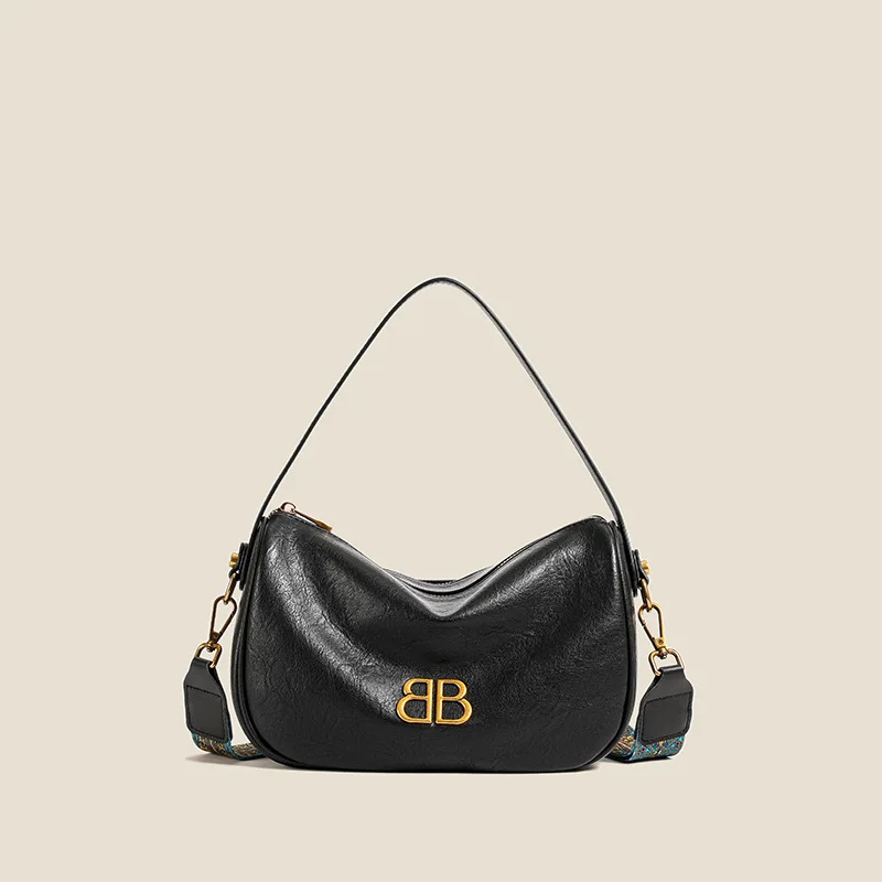 

Free Shiping Leisure Commuter Crossbody Shoulder Winter Dumpling Bag Soft Leather Large Capacity Fashion Underarm Style [1181]