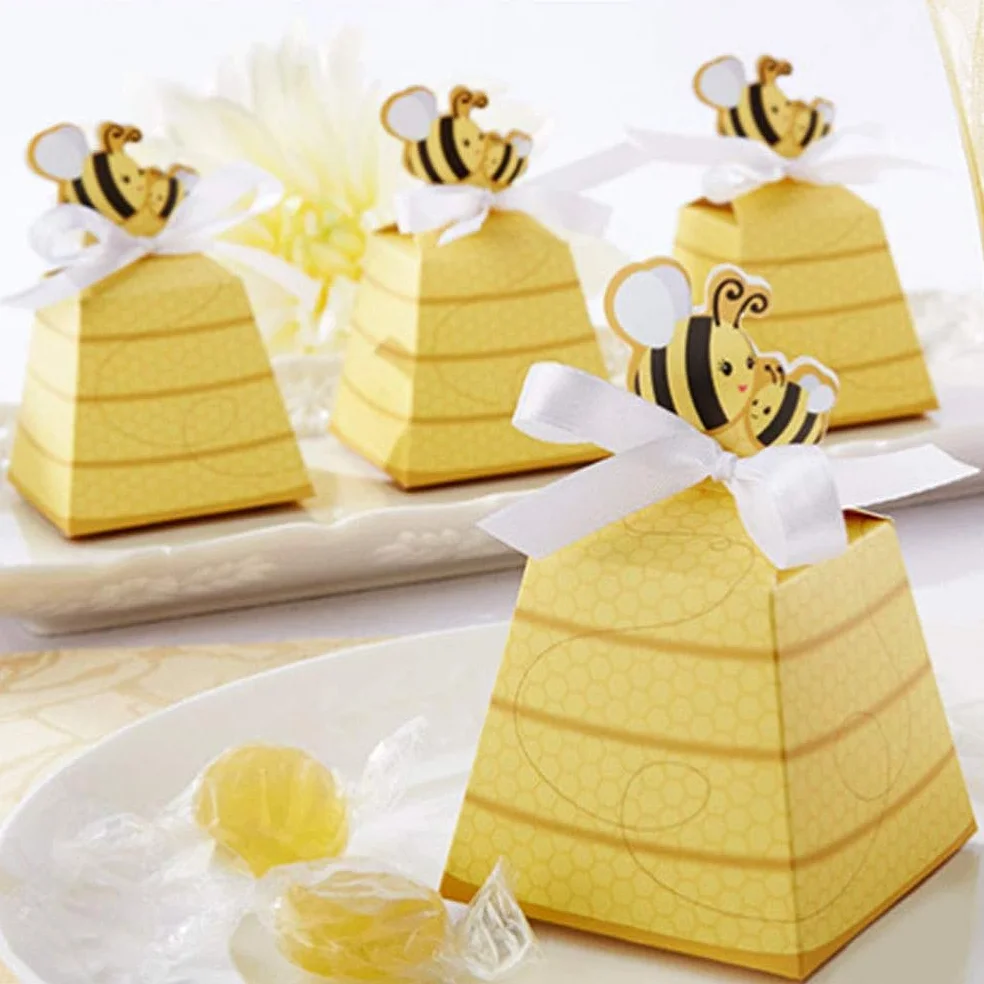 25PCS Paper Beehive-Shaped Gift Boxes with Ribbons, Fun Bee Party Favor Packaging for W... - SKU GBR01131 - UGI Packaging