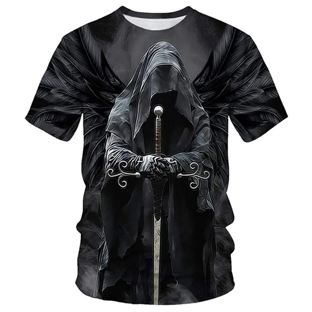 

3D T-shirt Men's Fashion Skull Hip Hop O-Neck Short Sleeve Shirt Abstract Harajuku Men's T-shirt Large T-shirt Men's Clothing