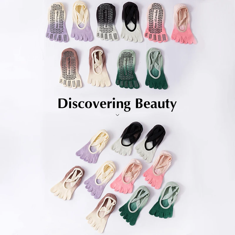 Gradient Yoga Socks Professional Dispensing Anti-Skid Socks Women'S Five-Finger Socks Sports Socks Fitness Jump Pu Lati Socks 15 S959c7ef80b344af3afe88b4aa8ba9d973