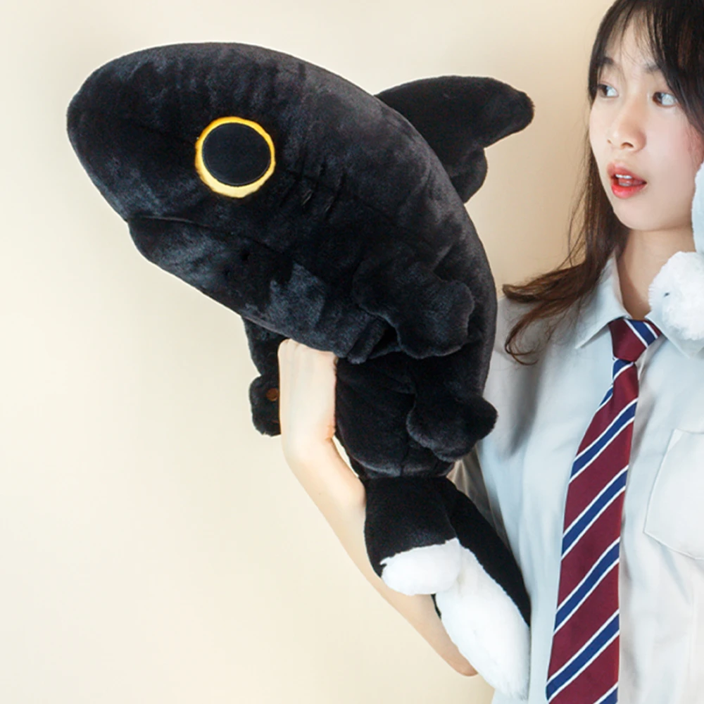 Black Sharkitty HeyHey Plush Toys Creative Cartoon Anime Peripheral Plush Stuffed Dolls Kawaii Toy Sleeping Pillow Cushion