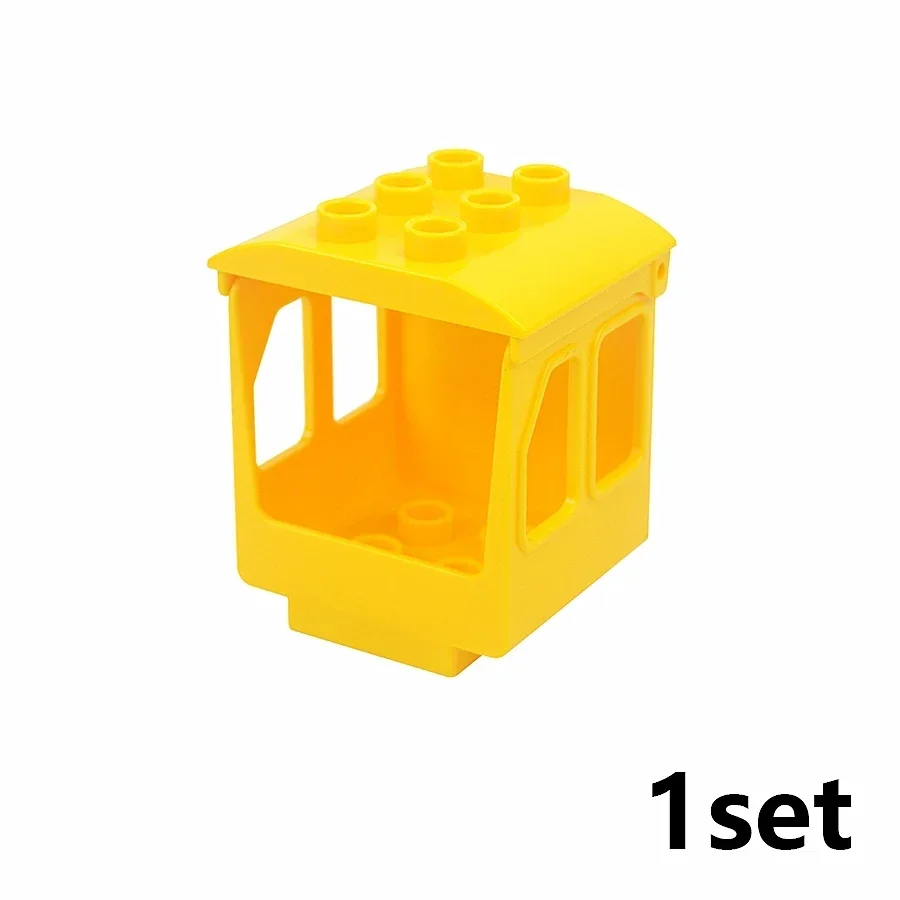 Large Particle Railway Transport Set - Big Size Building Block Train Car Parts
