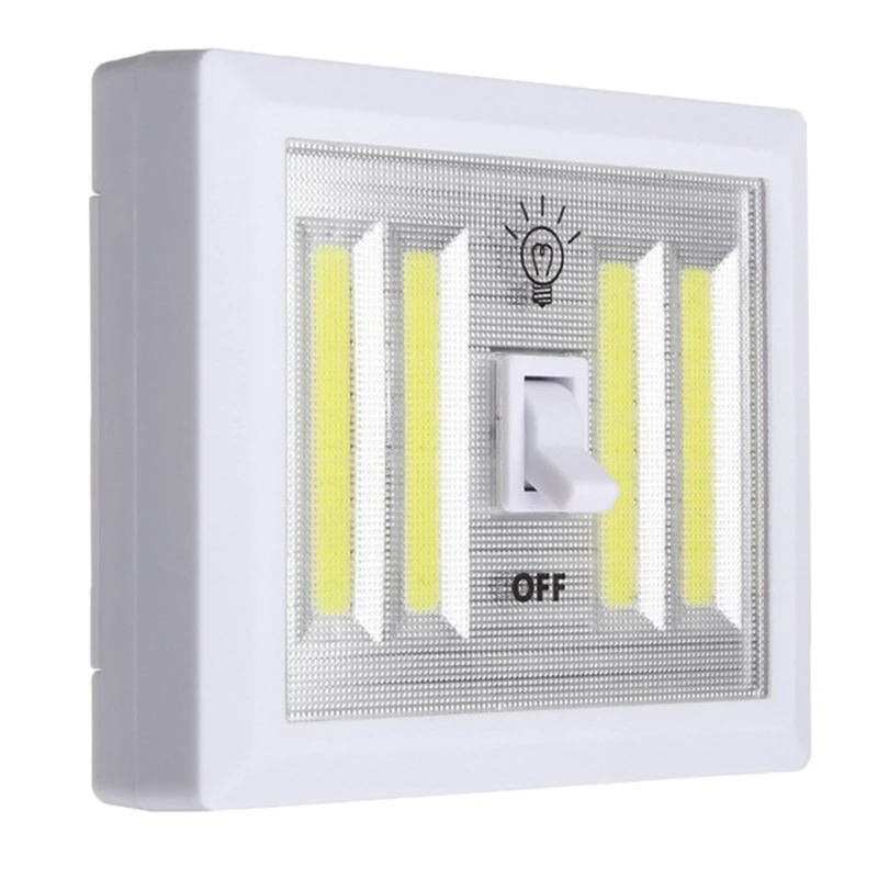 

TOP 1Pcs COB Wall Lamp Switch LED Battery Powered Garage Cabinet Closet Lamp Emergency Camping Night Lights