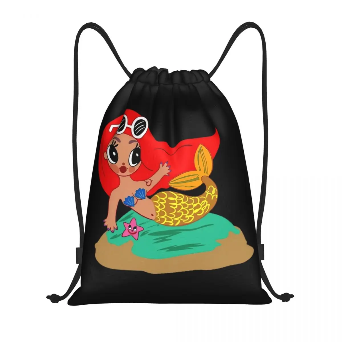 thumbnail image 1 of Mochila con cordón de La Sirenita Karol G, mochila deportiva para gimnasio, bolsa de cuerdas kawaii para ciclismo, 1 of 4