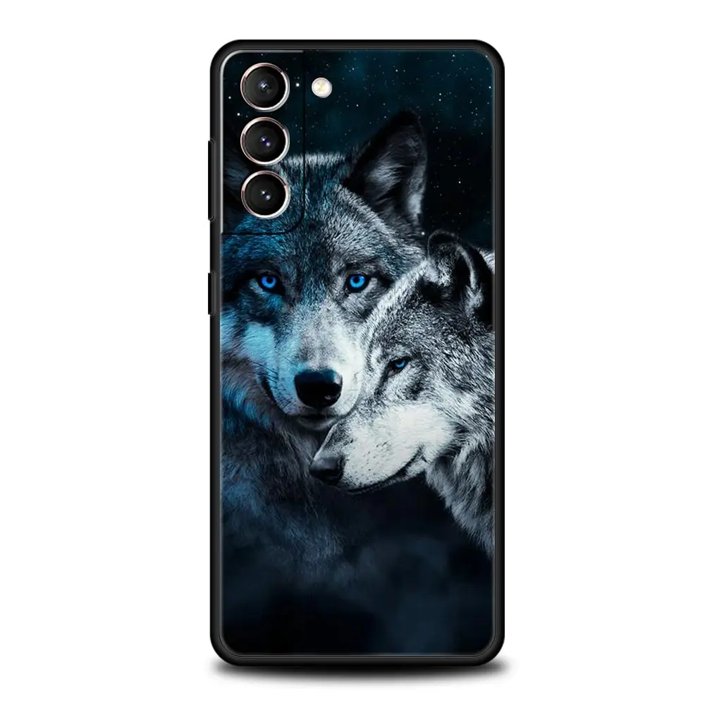 Wolf Design Soft Black Phone Case