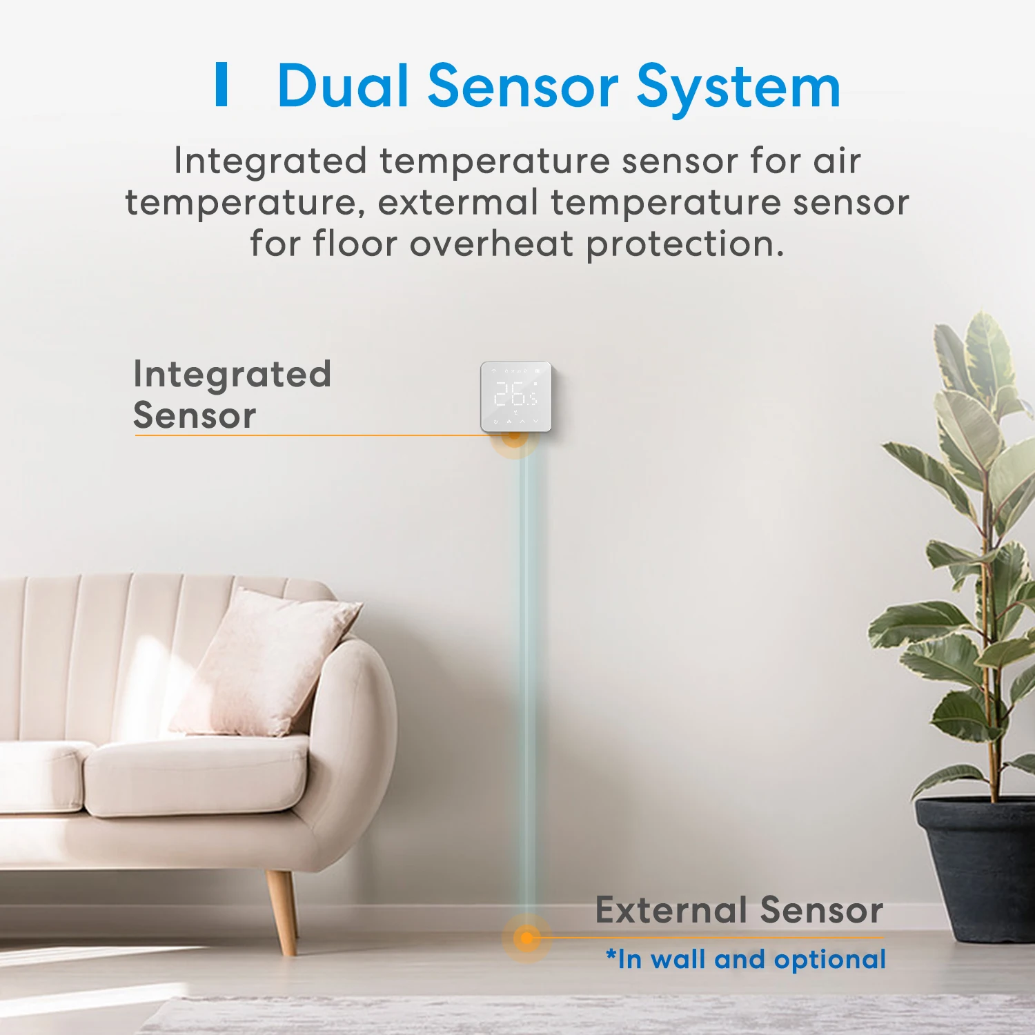 meross homekit termostato inteligente para piso radiante elétrico sistema de aquecimento tela toque trabalho com siri alexa google assistente
