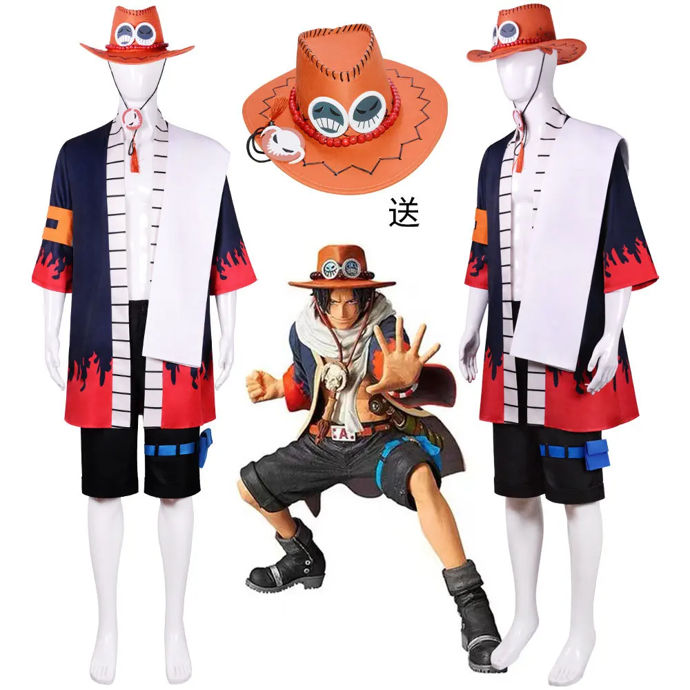 Anime One Piece Cosplay Portgas·D· Ace Man Costume