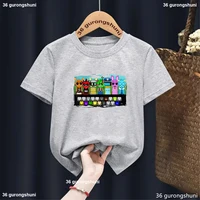 Sprunki Electronic Games Children'S Short Sleeve Tees Horror Game T-Shirt Boys Girls Clothes Cartoon Printed Casual T Shirt Kids 2