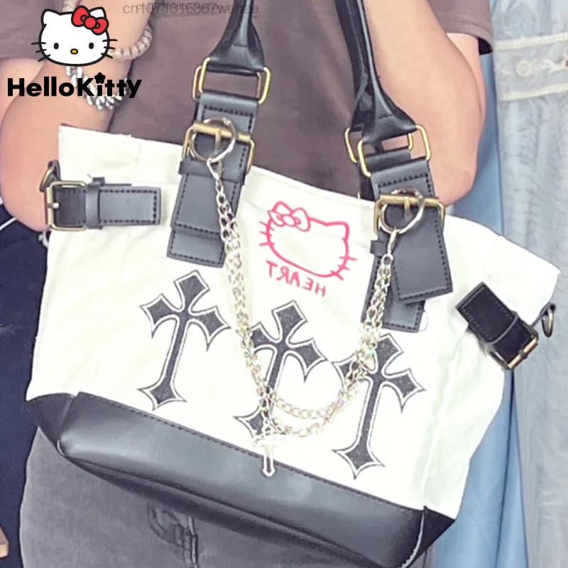 Y2k vintage girls Hello Kitty canvas messenger bag cute shoulder bag  handbag Hot