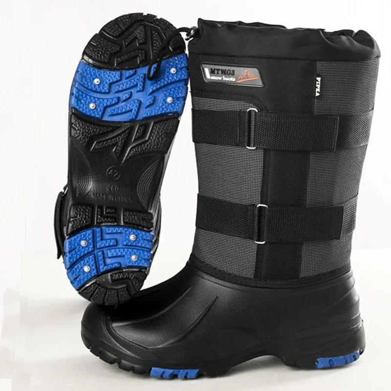 Fishing Boots Winter Fishing Boots Outdoor Waders Snow Hunting Fishing Shoes Caza Snow Waterproof Non-slip with Steel Nails Camping Boots