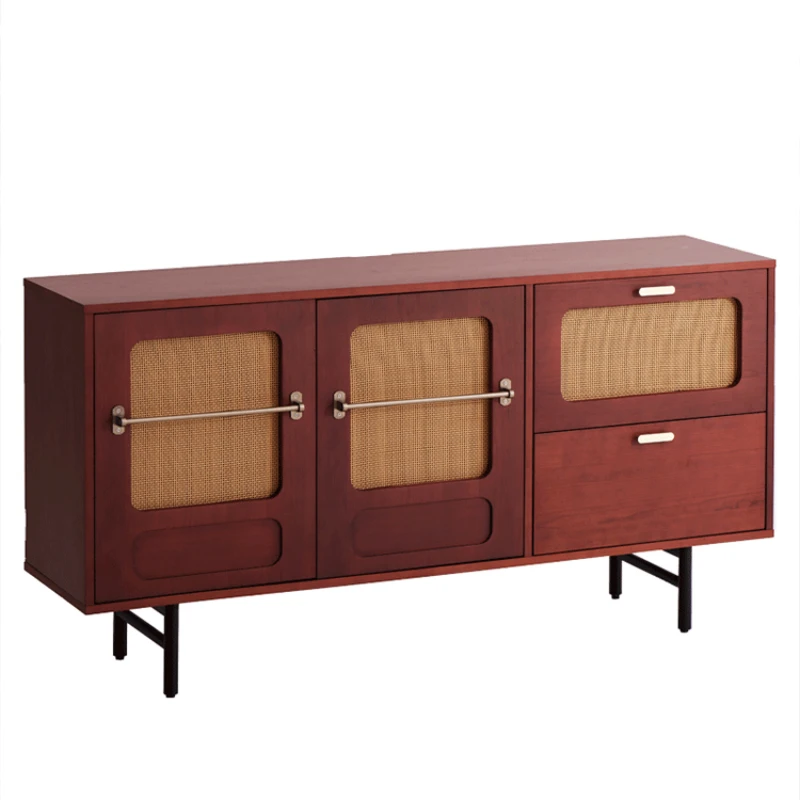 Yy Mobile Tv Credenza In Legno Massello Vintage Rattan Mid-Ancient Storage Soggiorno