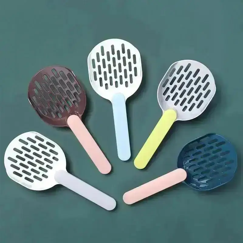 Cat Litter Scoop Shovel With Holder Stand Set Poop Sand Scooper Sifter With Storage Box Pet Kitten Lightweight Cleanup Tools Kit_voghion.com
